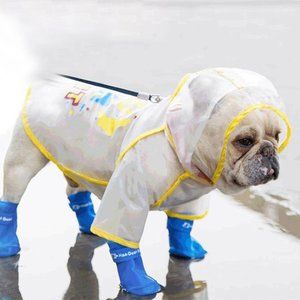Dog Raincoat Clear / Yellow / You can do it / Dog Coat